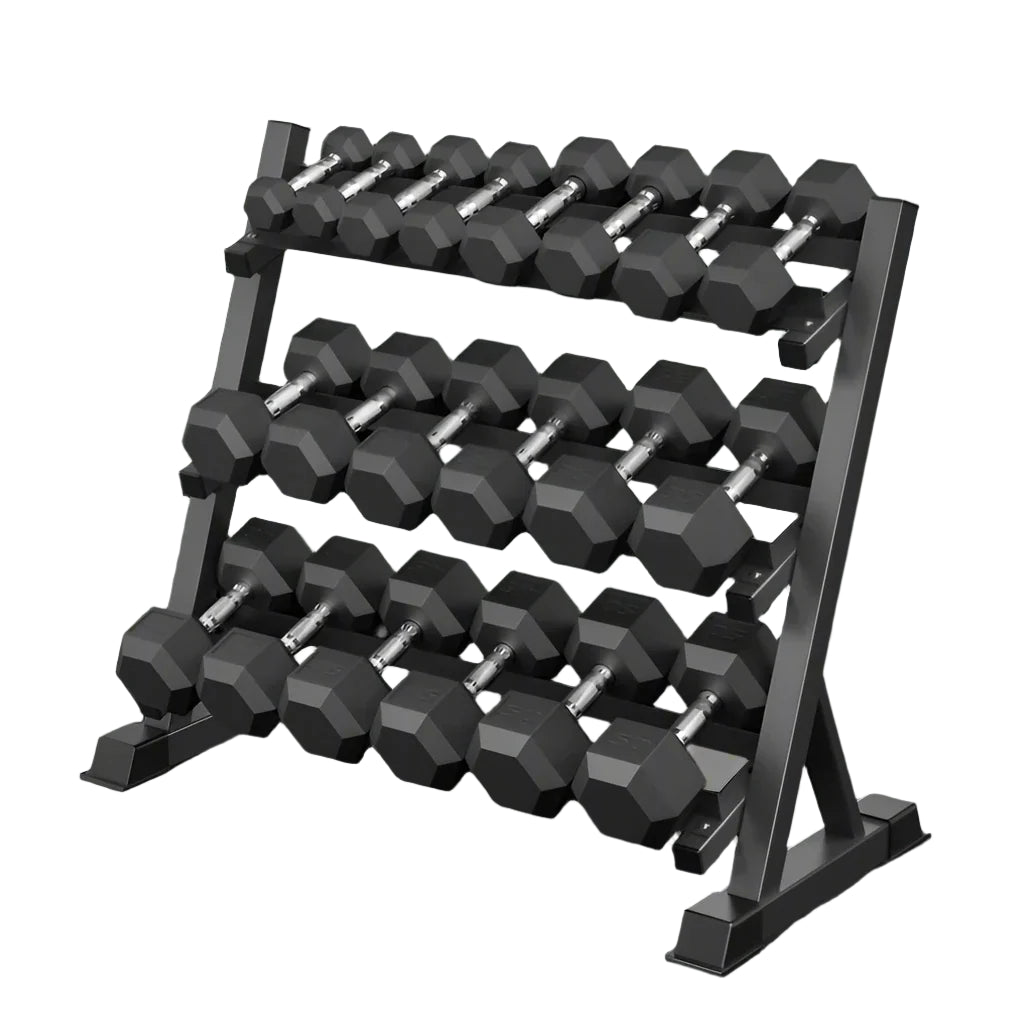 BRIXX 10kg - 30kg Hex Dumbbell & Rack Set | 8 Pairs - 315KG Package - BRIXX FITNESS
