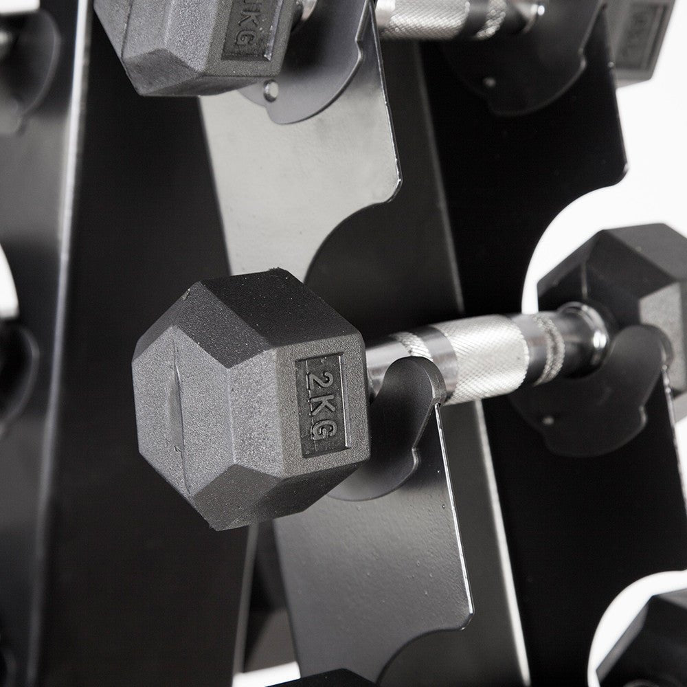 BRIXX 2.5kg - 15kg Hex Dumbbell & Rack Set | 6 Pairs - 105kg Package - BRIXX FITNESS