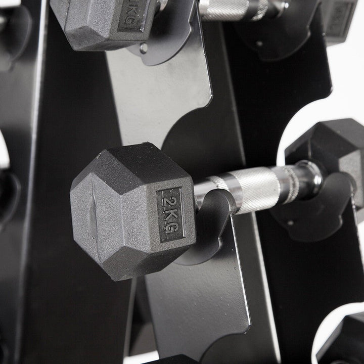 BRIXX 2.5kg - 15kg Hex Dumbbell & Rack Set | 6 Pairs - 105kg Package - BRIXX FITNESS
