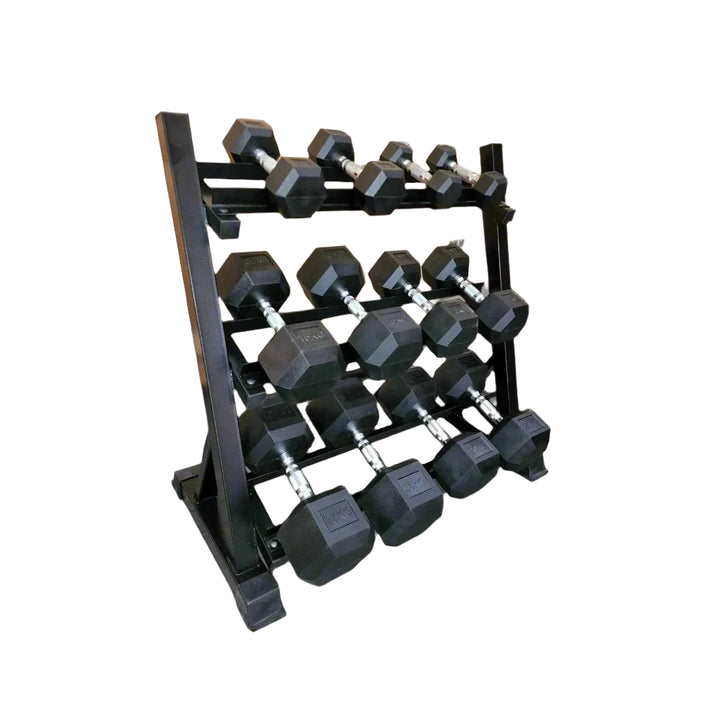 BRIXX 2.5kg - 25kg Hex Dumbbell & Rack Set | 6 Pairs - 155KG Package - BRIXX FITNESS