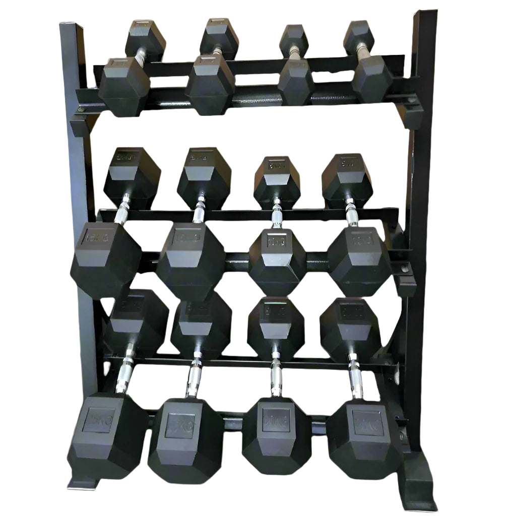 BRIXX 2.5kg - 25kg Hex Dumbbell & Rack Set | 6 Pairs - 155KG Package - BRIXX FITNESS