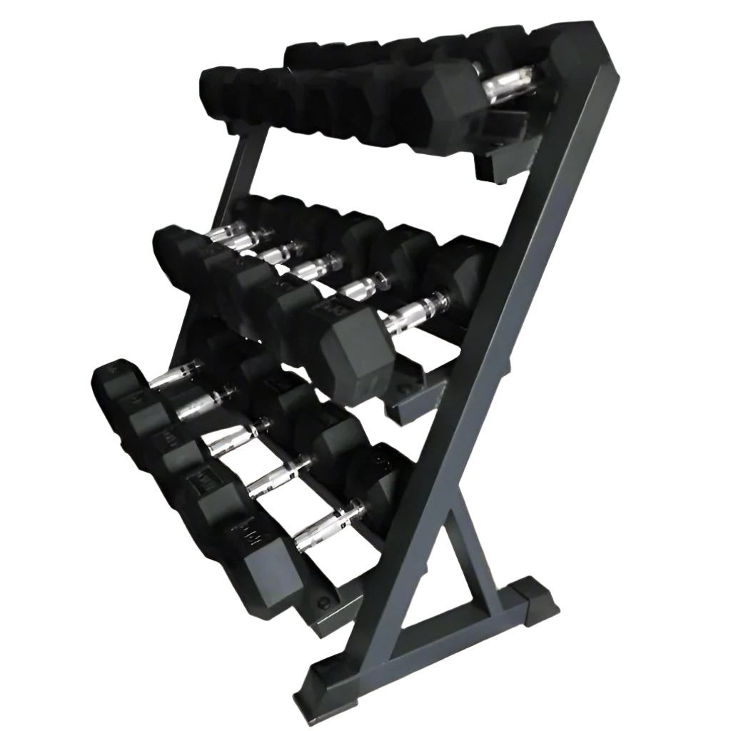 BRIXX 5kg - 30kg Hex Dumbbell Set & Rack | 6 Pairs - 210kg Package - BRIXX FITNESS