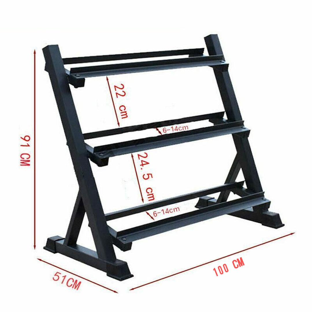 BRIXX Three - Tier Dumbbell Rack (95cm wide) - BRIXX FITNESS