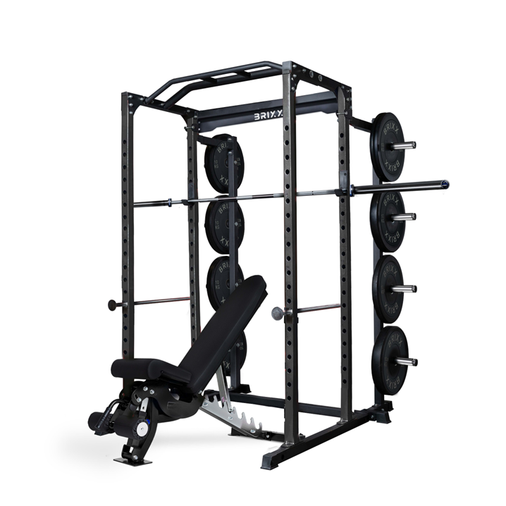 BRIXX Zeus 3000 Power Rack, Bench, Plates & Barbell Package
