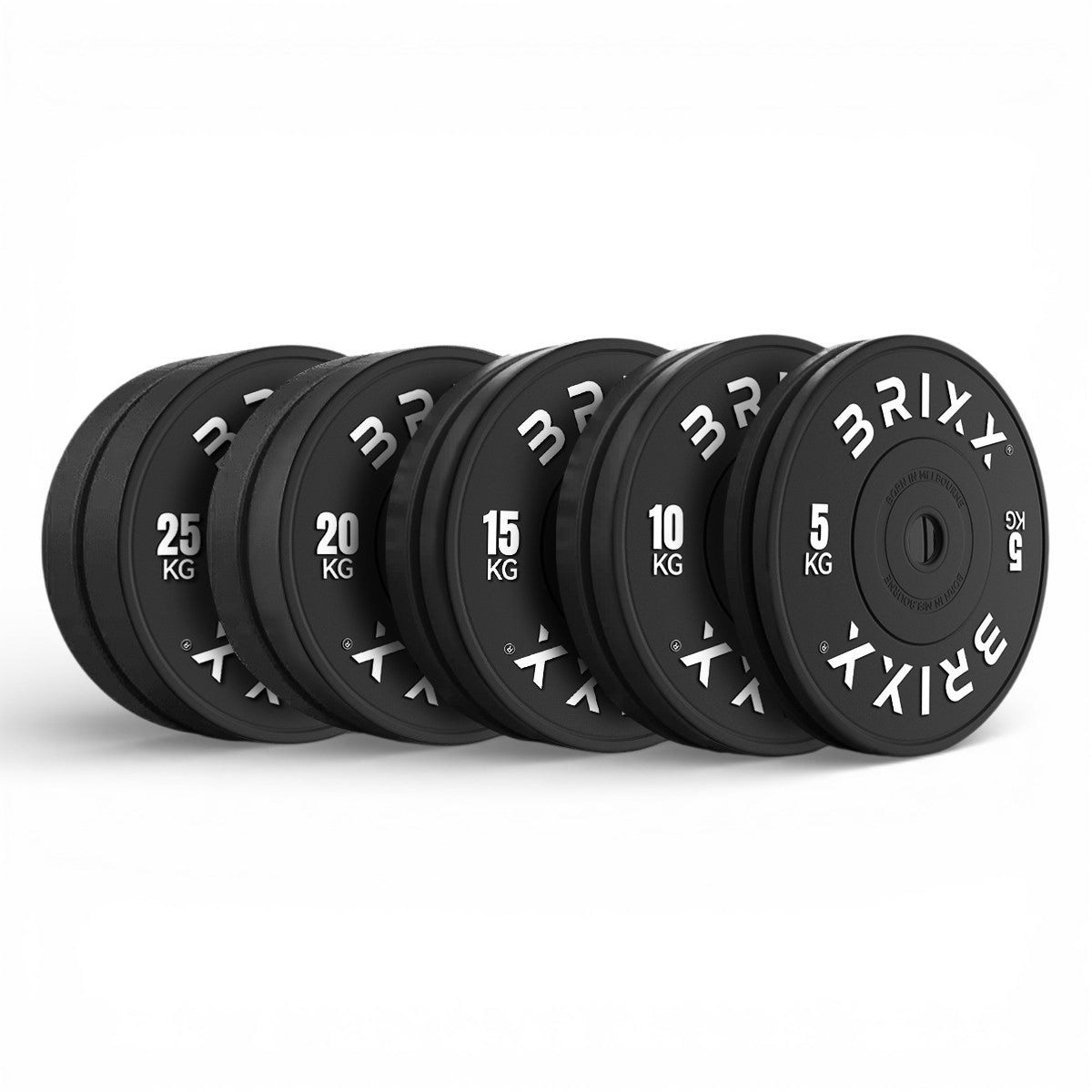 【150kgセット】オリンピックプレート BRIXX PRO Black Olympic Bumper Plates - 150kg Set – BRIXX FITNESS