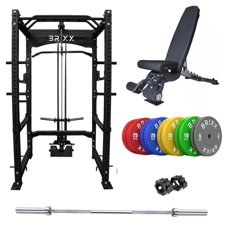BRIXX Mammoth 4000 Power Rack, Bench, Plates & Barbell Package
