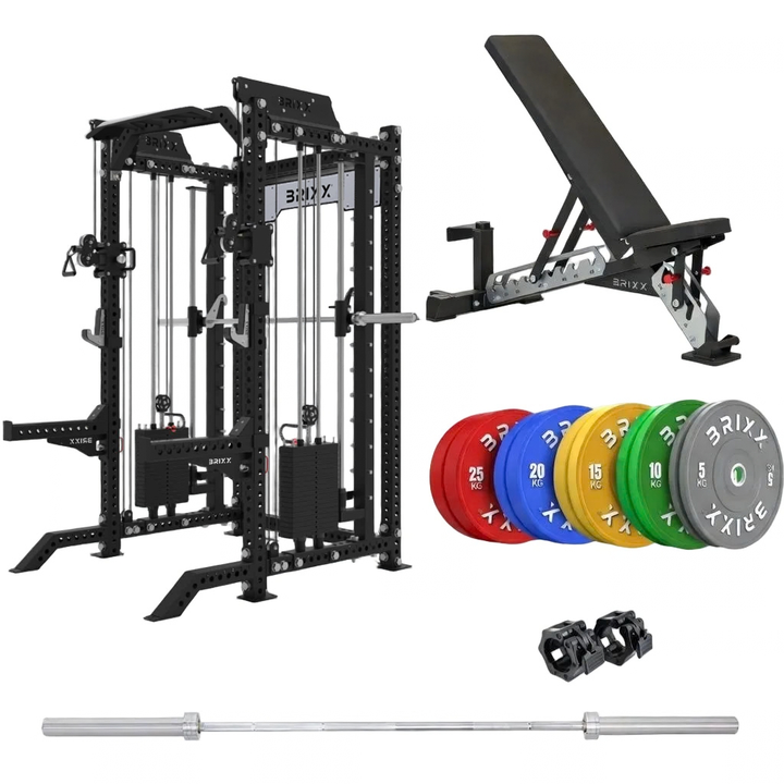 The Apollo Functional Trainer, Bench, Plates & Barbell Package