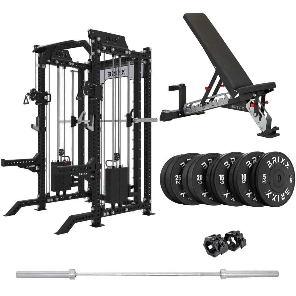 The Apollo Functional Trainer, Bench, Plates & Barbell Package