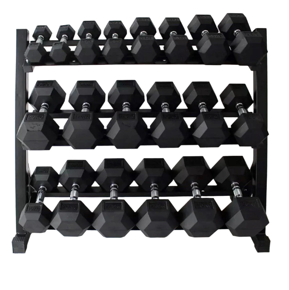 BRIXX 2.5kg - 25kg Hex Dumbbell & Rack Set | 10 Pairs - 275KG Package ...