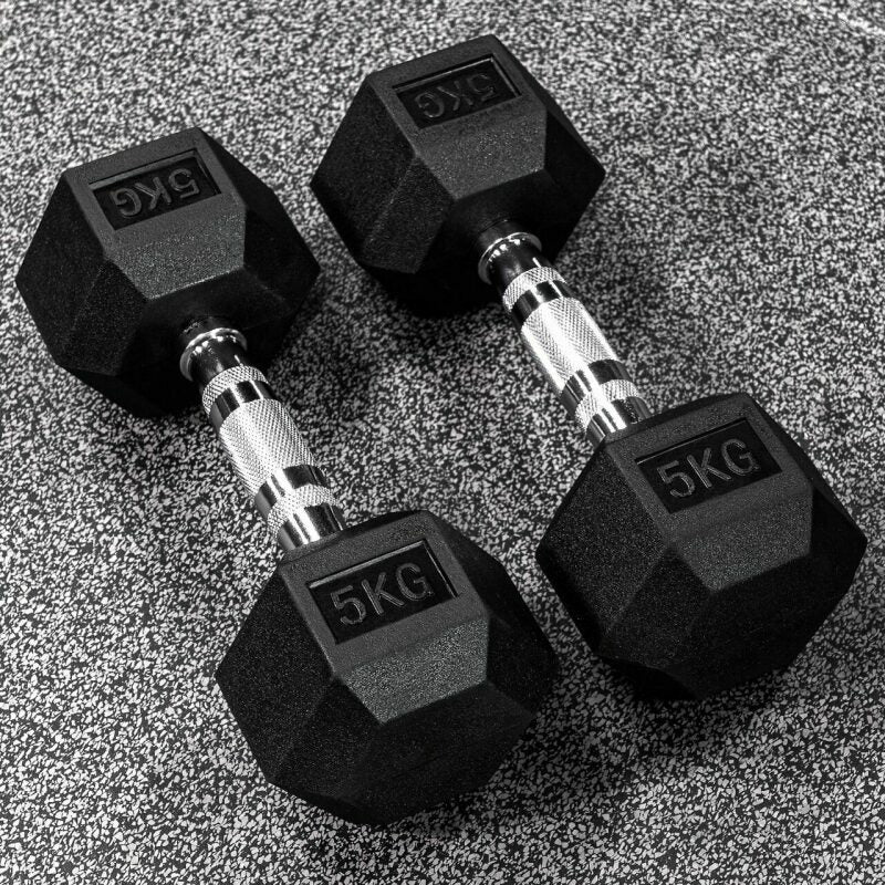 BRIXX 2.5kg - 20kg Hex Dumbbell & Rack Set | 8 Pairs - 180KG Package