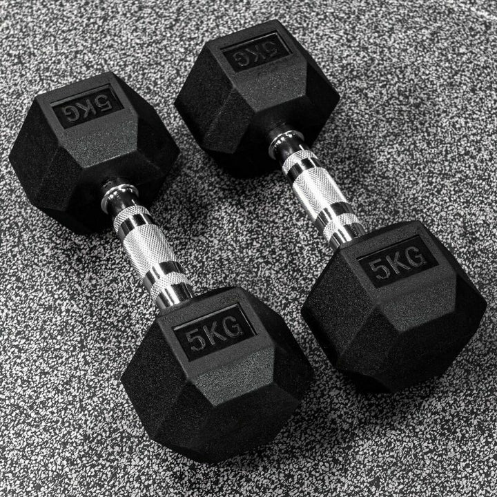 BRIXX 2.5kg - 20kg Hex Dumbbell & Rack Set | 8 Pairs - 180KG Package